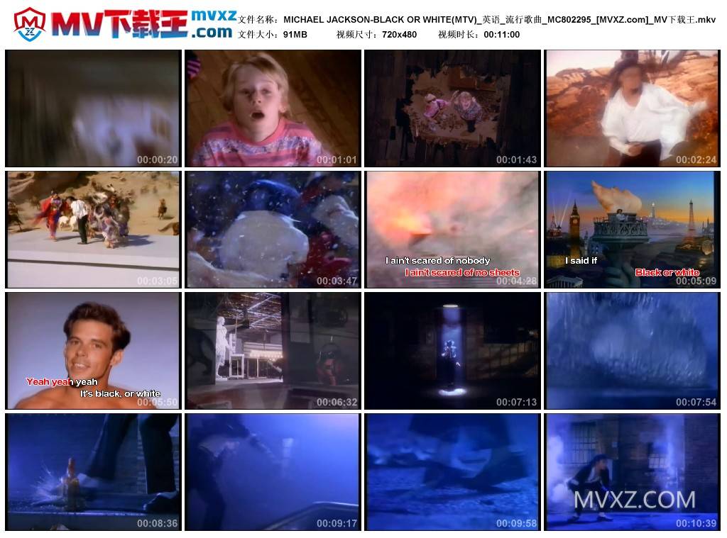 MICHAEL JACKSON-BLACK OR WHITE(MTV)_英语_流行歌曲_MC802295